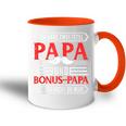 Bonus Papa Stiefvater Stiefpapa Geschenkatertag Rocke Tasse Zweifarbig