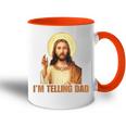 Damen Lustiges „Ich Erzähle Papa“ Lustiges Religiöses Christliches Jesus-Meme Mit-Ausschnitt Tasse Zweifarbig