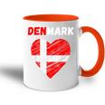 Denmark Flag Holiday Denmark Heart Danish Flag Tasse Zweifarbig