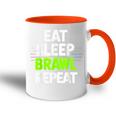 Eat Sleep Brawl Repeat Lustigesideospiel Tasse Zweifarbig