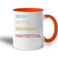 Hero Daddy Husband Protektor Atertag Geschenk Papa Sohn Tasse Zweifarbig