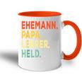 Herren Ehemann Papa Lehrer Held Retro-Jahrgangatertag Tasse Zweifarbig