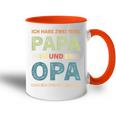 Ich Habe Zwei Titel Papa Und Opa Father's Day Tasse Zweifarbig