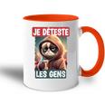 Je Déteste Les Gens Amusant Chat Café Sarcastique Ironic Accent Mug