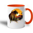 Leopard Savanne Sonnenuntergang Wildlife Safari Motiv Tierdruck Tasse Zweifarbig