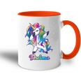 Thelma Name Personalisierbar Regenbogen-Einhorn Tupfen Personalisierbar Tasse Zweifarbig