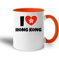 I Love Hong Kong Mit Flagge Und Herz Tasse Zweifarbig