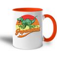 Papasaurus Lustigesater Papa Dino Tasse Zweifarbig