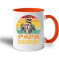 Papasaurus Papaatertag Bester Papa T-Rex Papaatertag Tasse Zweifarbig