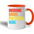 Retro Ehemann Papa Protector Heroatertag Für Papa Tasse Zweifarbig