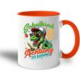 Schulkind 2024 T-Rex Dino Achtung Ich Komme Einschulung Tasse Zweifarbig