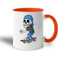 Skater Skeleton Skateboard Skull For Children Tasse Zweifarbig