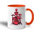 Skeleton Drummer On Drums For Musicians Tasse Zweifarbig