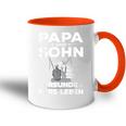 Stolzer Papa Sohn Angeln Partnerlook Boss Tasse Zweifarbig