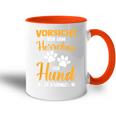 Vorsichtor Dem Herrchen Der Hund Ist Harmlos Tasse Zweifarbig