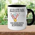 Alles Gute Papaon Deinem Besten Schwimmeratertag Tasse Zweifarbig