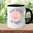 Doughnut Sorge Sei Glücklich Pink Smile Tasse Zweifarbig