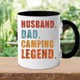 Ehemann Papa Camping Legende Raglan Tasse Zweifarbig