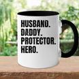 Herren Ehemann Papa Protector Hero Besterateratertag Tasse Zweifarbig