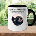 Ich Nach Dem Ersten Hopfentorpedo Pedro Waschbär Meme Racoon Tasse Zweifarbig