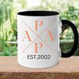 Lustiger Papa Est 2002 Papa Seit 2002 Papa 2002Ater Tasse Zweifarbig