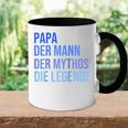 Papa Der Mann Der Mythos Die Legende Raglan Tasse Zweifarbig