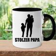 Stolzer Papa Sohn Und Tochterater Papi Tasse Zweifarbig