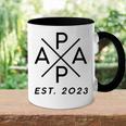 Werdender Papa Est 2023 X Stolzer Papa 2023 Father Father's Day Tasse Zweifarbig