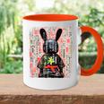 Cyberpunk Rabbit Japanese Futuristic Rabbit Samurei Tasse Zweifarbig