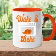 Damen Wake & Bake Thanksgiving Truthahn Lustiger Papa Witz Friendsgiving Mit-Ausschnitt Tasse Zweifarbig