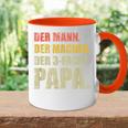 'Der Mann Der Macher Der 3 Drei Papa' Tasse Zweifarbig