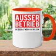 With Text Ausser Betriebs Tasse Zweifarbig