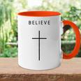 Glauben Sie Kreuz – Minimalistischer Christlicher Jesus Christus Tasse Zweifarbig