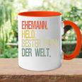 Held Beste Papa Der Welt Help Tasse Zweifarbig