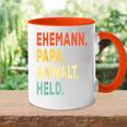 Herren Ehemann Papa Anwalt Held Retro-Jahrgangatertag Tasse Zweifarbig