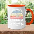 Herren Old Man With A Backhoe Lustiger Bagger Geschenk Papa Tasse Zweifarbig