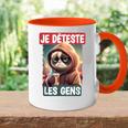 Je Déteste Les Gens Amusant Chat Café Sarcastique Ironic Accent Mug
