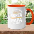 Keine Haare Aber Ein Super Papa -Atertag Tasse Zweifarbig