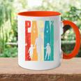 Papa Hoch 2 Dad Hoch 2 Kinder Zweifacher Papaatertag Retro Tasse Zweifarbig