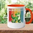 Papasaurusatertag Bester Papa T-Rex Papa Tasse Zweifarbig