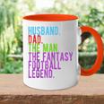 Spass Ehemann Papa Der Mann Der Fantasy-Fussball-Legende Tasse Zweifarbig