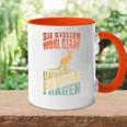 Unnötige Fragen Retro Känguru Tasse Zweifarbig