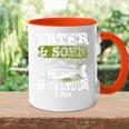 Vater & Sohn Angeltour 2024 Papa Angelnatertag Angler Tasse Zweifarbig