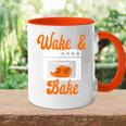 Wake & Bake Thanksgiving Truthahn Lustiger Papa Witz Friendsgiving Tasse Zweifarbig