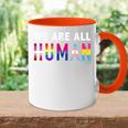 Wir Sind Alle Menschen Human Mit Lgbtq Flag Tasse Zweifarbig