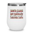 Christmas Buffalo Plaid Santa Claus Hot Cocoa Holiday Christmas Lights Wine Tumbler