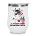I Love America 4Th Of July Usa Patriotic Cow Lover Kids Wine Tumbler