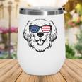 4Th Of July Golden Retriever Us American Flag - July Fourth Wine Tumbler