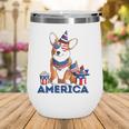 Corgi Dog American Flag Sunglasses Patriotic 4Th July Merica Wine Tumbler