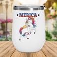 Merica Corgi Dog Unicorn Usa American Flag 4Th Of July Gift Wine Tumbler
